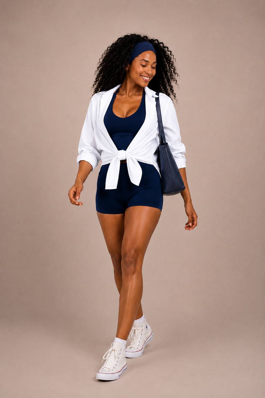 ALYA soft Navy en look preppy sportif